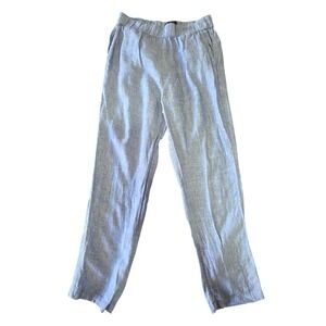 Rachel Roy Linen Pants Chambray Coastal Straight Leg S Light Blue Quiet Luxury